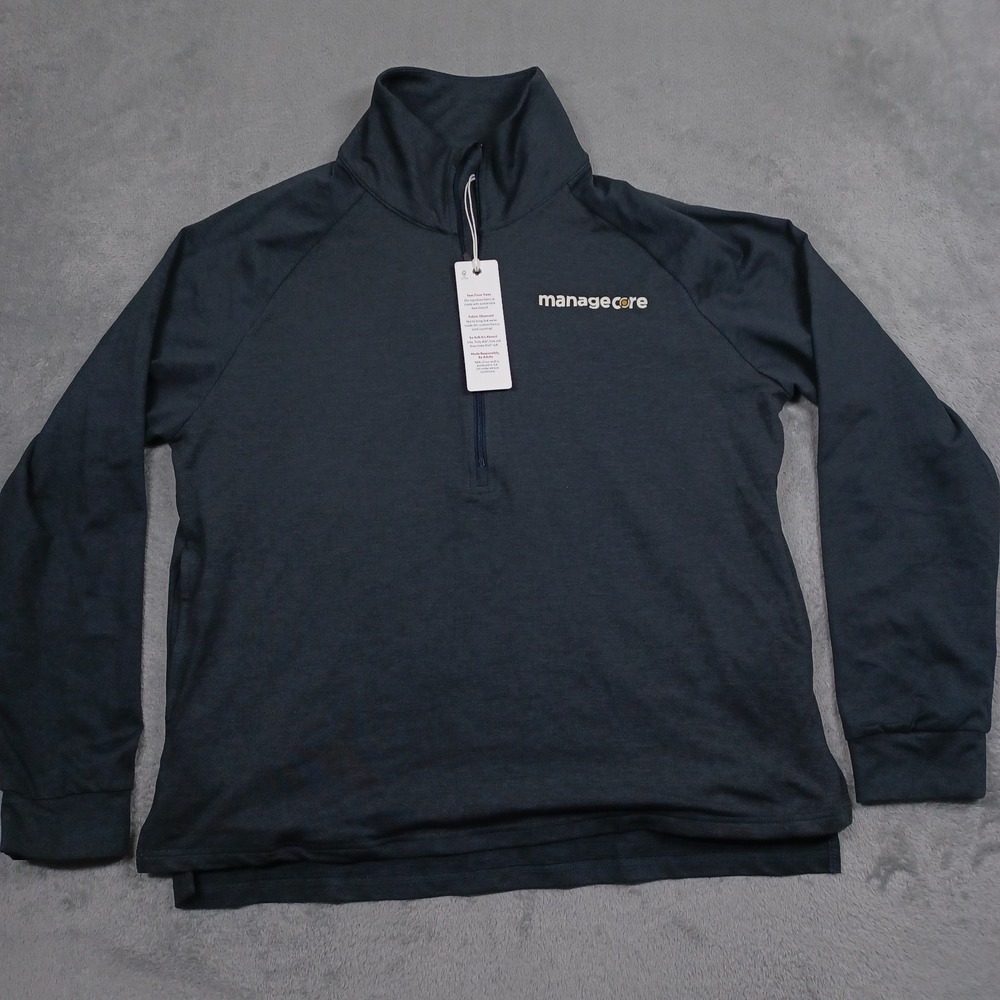 Marine Layer Sweater Womens XL Gray‎ 1/2 Zip Pullover Logo Casual NWT